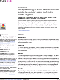 Cover page: The epidemiology of atopic dermatitis in older adults: A population-based study in the United Kingdom