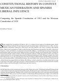 Cover page: Constitutional History in Context: Mexican Federation and Spanish Liberal Influence