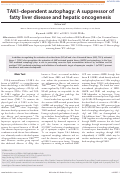 Cover page: TAK1-dependent autophagy: A suppressor of fatty liver disease and hepatic oncogenesis