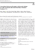 Cover page: Association between soil organic carbon and calcium in acidic grassland soils from Point Reyes National Seashore, CA