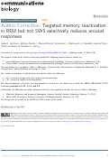 Cover page: Author Correction: Targeted memory reactivation in REM but not SWS selectively reduces arousal responses