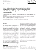 Cover page: Effects of Brain-Derived Neurotrophic Factor (BDNF) and Electrical Stimulation on Survival and Function of Cochlear Spiral Ganglion Neurons in Deafened, Developing Cats