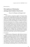 Cover page: Perceptions of Dementia among Asian Indian Americans