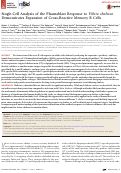 Cover page: Single-Cell Analysis of the Plasmablast Response to Vibrio cholerae Demonstrates Expansion of Cross-Reactive Memory B Cells