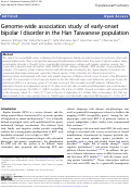 Cover page: Genome-wide association study of early-onset bipolar I disorder in the Han Taiwanese population