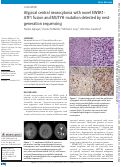 Cover page: Atypical central neurocytoma with novel EWSR1-ATF1 fusion and MUTYH mutation detected by next-generation sequencing.