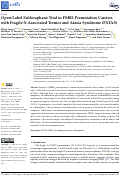 Cover page: Open-Label Sulforaphane Trial in FMR1 Premutation Carriers with Fragile-X-Associated Tremor and Ataxia Syndrome (FXTAS)