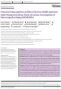 Cover page: Characterizing cognitive profiles in diverse middle-aged and older Hispanics/Latinos: Study of Latinos-Investigation of Neurocognitive Aging (HCHS/SOL).