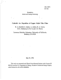 Cover page: Cathodic Arc Deposition of Copper Oxide Thin Films