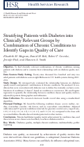 Cover page: Stratifying Patients with Diabetes into Clinically Relevant Groups by Combination of Chronic Conditions to Identify Gaps in Quality of Care