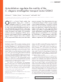 Cover page: Autoinhibition regulates the motility of the C-elegans intraflagellar transport motor OSM-3