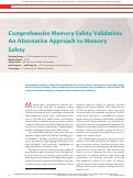 Cover page: Comprehensive Memory Safety Validation: An Alternative Approach to Memory Safety