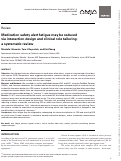 Cover page: Medication safety alert fatigue may be reduced via interaction design and clinical role tailoring: a systematic review