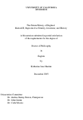 Cover page: The Future/History of England: Richard II, Reproductive Futurity, Literature, and History