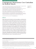 Cover page: Contemporary Neuroscience Core Curriculum for Medical Schools