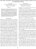 Cover page: The Onset of Syntactic Bootstrapping in Word Learning: Evidence from a Computational Study