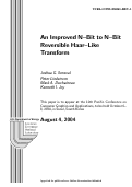 Cover page: An Improved N-Bit to N-Bit Reversible Haar-Like Transform