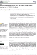 Cover page: Deleterious Association of Inhalant Use on Sleep Quality during the COVID-19 Pandemic