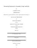 Cover page: Streaming Methods for Assembly Graph Analysis
