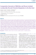 Cover page: Comparative Genomics of Wild Bee and Flower Isolated Lactobacillus Reveals Potential Adaptation to the Bee Host.