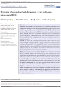 Cover page: Detection of anomalous high‐frequency events in human intracranial EEG