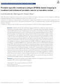 Cover page: Prostate-specific membrane antigen (PSMA)-based imaging in localized and advanced prostate cancer: a narrative review