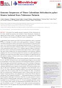 Cover page: Genome Sequences of Three Colombian Helicobacter pylori Strains Isolated from Tolimense Patients