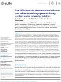 Cover page: Sex differences in discrimination behavior and orbitofrontal engagement during context-gated reward prediction