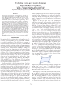 Cover page: Evaluating vector-space models of analogy