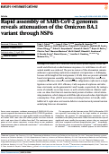 Cover page: Rapid assembly of SARS-CoV-2 genomes reveals attenuation of the Omicron BA.1 variant through NSP6