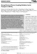 Cover page: Strong Electron-Phonon Coupling Mediates Carrier Transport in BiFeO3.