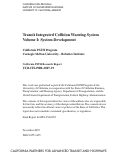 Cover page: Transit Integrated Collision Warning System Volume I: System Development