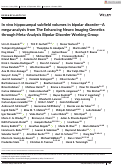 Cover page: In vivo hippocampal subfield volumes in bipolar disorder—A mega‐analysis from The Enhancing Neuro Imaging Genetics through Meta‐Analysis Bipolar Disorder Working Group