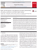 Cover page: Radio Self-Interference Cancellation by Transmit Beamforming, All-Analog Cancellation and Blind Digital Tuning