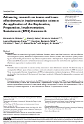 Cover page: Advancing research on teams and team effectiveness in implementation science: An application of the Exploration, Preparation, Implementation, Sustainment (EPIS) framework.