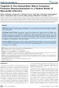 Cover page: Targeted In Vivo Extracellular Matrix Formation Promotes Neovascularization in a Rodent Model of Myocardial Infarction