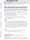 Cover page: Diabetes Health Information Technology Innovation to Improve Quality of Life for Health Plan Members in Urban Safety Net