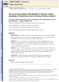 Cover page: Survey of Asian Patients with Hepatitis B Infection: Limited Knowledge of Transmission and Screening of Family Members