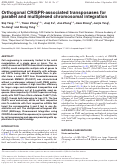 Cover page: Orthogonal CRISPR-associated transposases for parallel and multiplexed chromosomal integration.