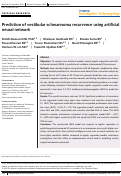 Cover page: Prediction of vestibular schwannoma recurrence using artificial neural network