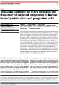 Cover page: Transient inhibition of 53BP1 increases the frequency of targeted integration in human hematopoietic stem and progenitor cells.