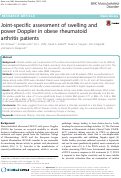 Cover page: Joint-specific assessment of swelling and power Doppler in obese rheumatoid arthritis patients