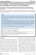 Cover page: The Influence of Spin-Labeled Fluorene Compounds on the Assembly and Toxicity of the Aβ Peptide