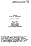 Cover page: Sustainable Social Security: What Would It Cost?