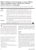 Cover page: High-resolution retinal imaging in young children using a handheld scanner and Fourier-domain optical coherence tomography