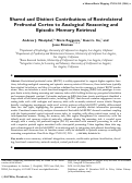 Cover page: Shared and distinct contributions of rostrolateral prefrontal cortex to analogical reasoning and episodic memory retrieval