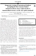 Cover page: Diagnostic testing in gestational bullous pemphigoid: Has enzyme-linked immunosorbent assay replaced direct immunofluorescence as the new gold standard?