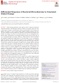 Cover page: Differential Response of Bacterial Microdiversity to Simulated Global Change