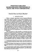 Cover page: Insolvency-Related Reorganization Procedures in Japan: The Four Cornerstones