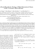 Cover page: Simulation‐based hypothesis testing of high dimensional means under covariance heterogeneity